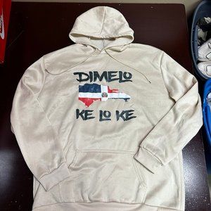 DR Mens Tan Dimelo Ke Lo Ke Long Sleeve Pockets Pullover Hoodie Size XL